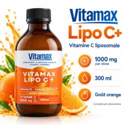 Flacon Vitamax Lipo C+ vitamine C liposomale 300 ml goût orange