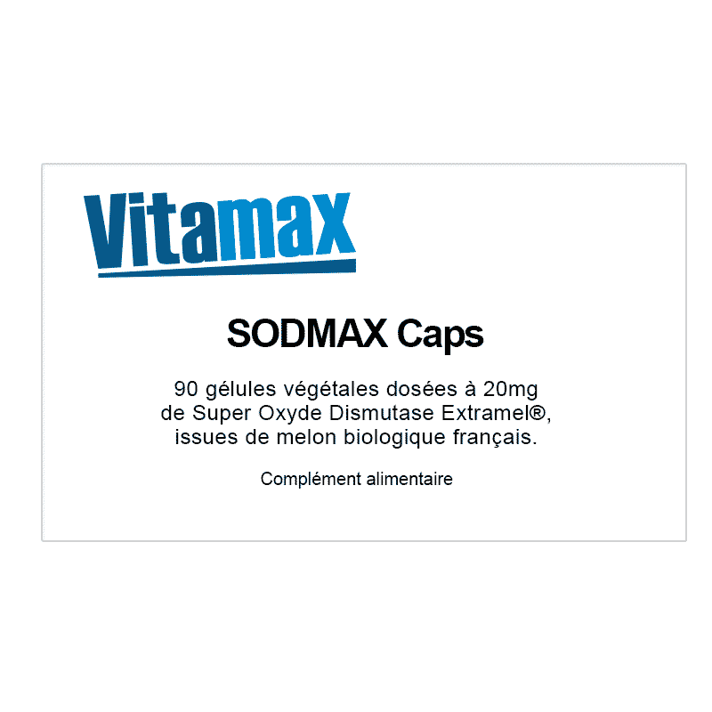 Complément alimentaire Sodmax (90 gélules) - Super Oxyde Dismutase Extramel ® - Antioxydant puissant