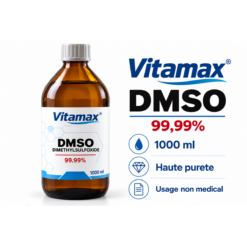 Flacon DMSO-MAX Vitamax diméthylsulfoxyde 99,99 % 1000 ml en verre ambré